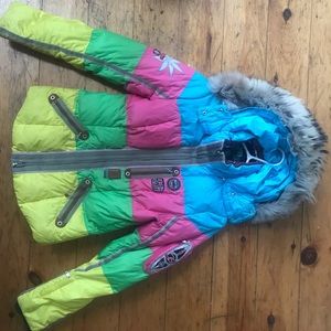 🌈Bogner Mauna Kea down filled fur lined ski jacket.